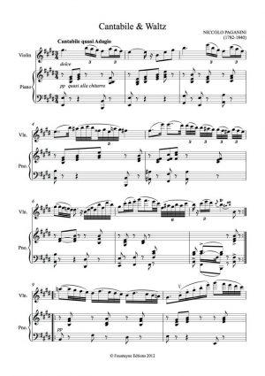 Paganini: Cantabile and Waltz Op. 19 for violin and piano