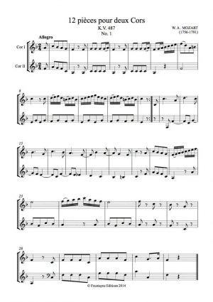 Mozart: 12 pieces K487 for 2 horns