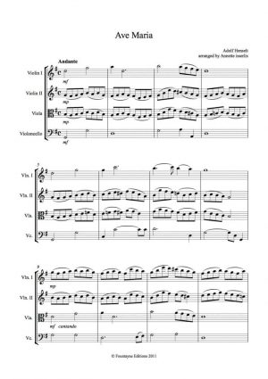 Henselt: Ave Maria Op. 5 no. 4 for string quartet
