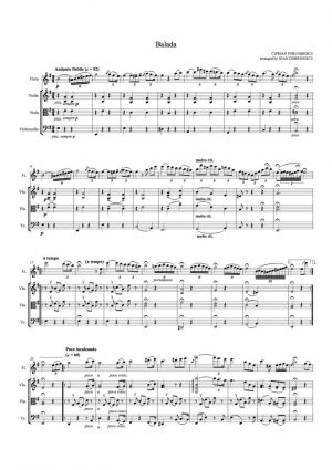 Porumbescu: Balada for flute and string trio