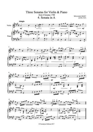 Croft: 3 Sonatas for violin and piano