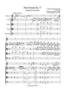 Beethoven, Ludwig van Quintet after Op. 17 - Fountayne Editions