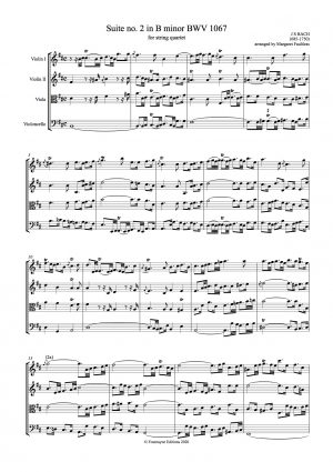 Bach, Johann Sebastian   Suite no. 2 in B minor BWV1067 arranged for string quartet