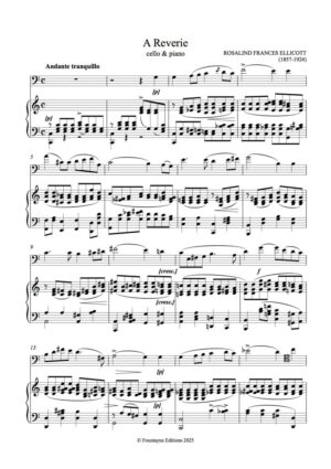 Ellicott, Rosalind A Reverie for cello and piano