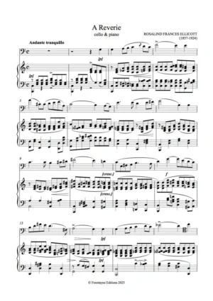 Ellicott, Rosalind   A Reverie for cello and piano